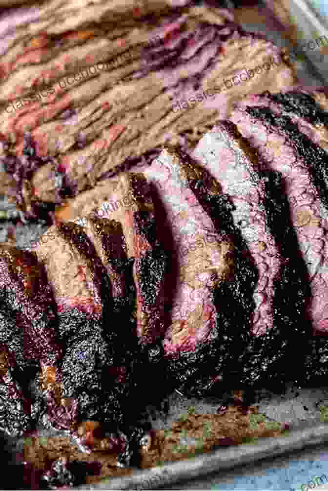 A Mouthwatering Close Up Of A Perfectly Smoked Texas Brisket, Its Juicy Interior Pulled Apart To Reveal Its Tender Texture. Let S Grill Best BBQ Recipes Box Set: Best BBQ Recipes From Texas (vol 1) Carolinas (Vol 2) Missouri (Vol 3) Tennessee (Vol 4) Alabama (Vol 5) Hawaii (Vol 6)