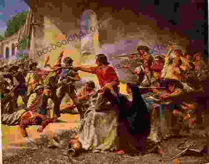 A Painting Of The Battle Of The Alamo. Joe The Slave Who Became An Alamo Legend