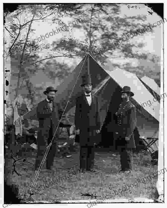 Abraham Lincoln Standing Amidst The Turmoil Of The Civil War, Surrounded By Union Soldiers The Life And Times Of Abraham Lincoln And The U S Civil War