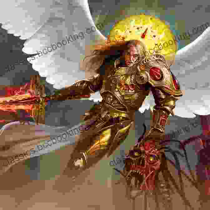 Epic Cover Artwork Of The Atonement Of Fire Novel, Depicting The Primarchs Sanguinius And Horus In A Clash Of Cosmic Proportions. The Atonement Of Fire (The Horus Heresy Primarchs)